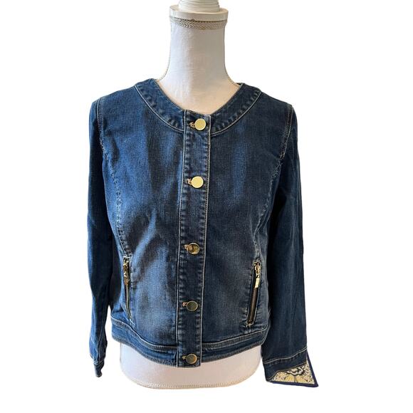 Chicos Stretch Denim Jean Jacket S - Picture 1 of 7